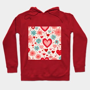 Valentines day gift ideas, hearts gift ideas, red hearts and flowers gifts Hoodie